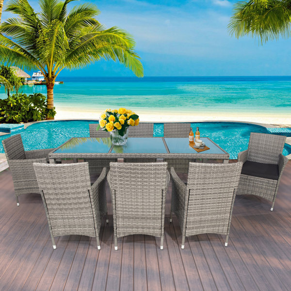 Red Barrel Studio® Alixs 8person Patio Dining Set Wayfair